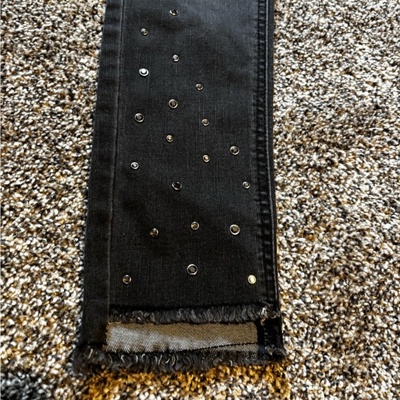 Justice Black Skinny Jeans with Studs - Picture 4 of 6